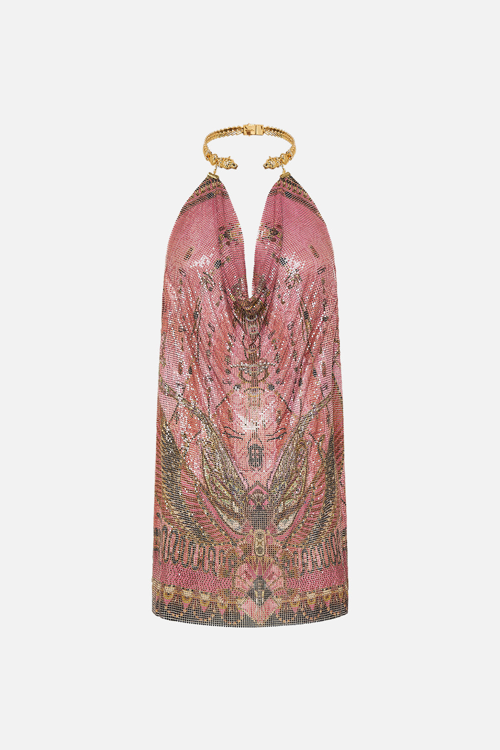 GLOMESH SHORT DRESS WITH NECKPIECE KINGDOM OF HEIROGLYPHS