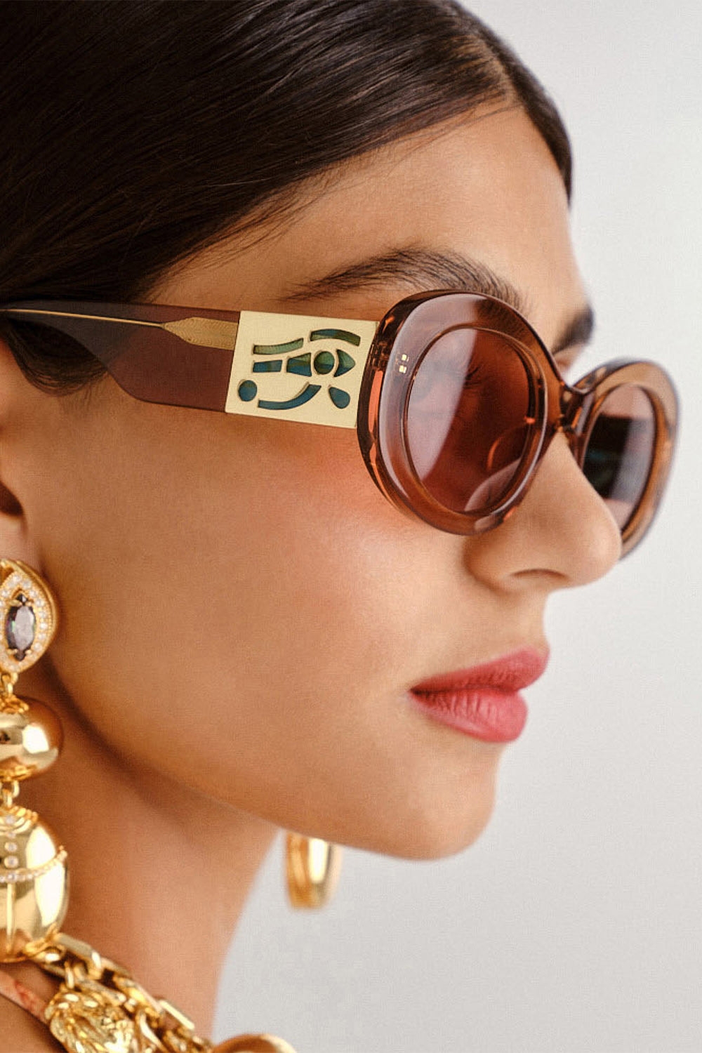 CAMILLA Caramel Sunglasses in Sand Storm print.