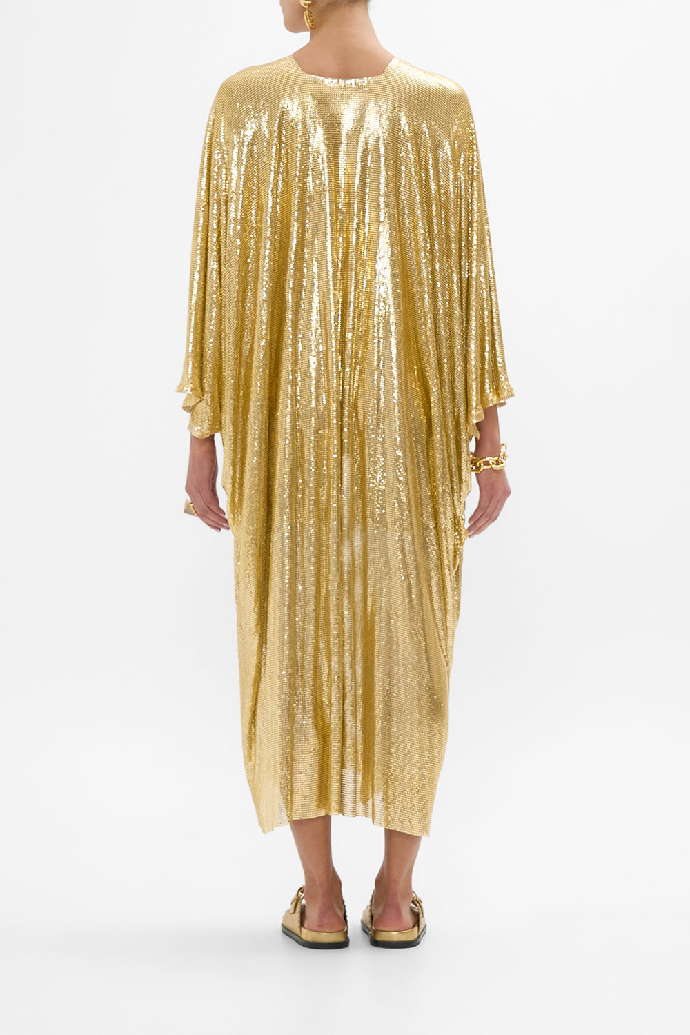 GILDED MESH T-SHAPED LONG KAFTAN VALLEY OF THE KINGS
