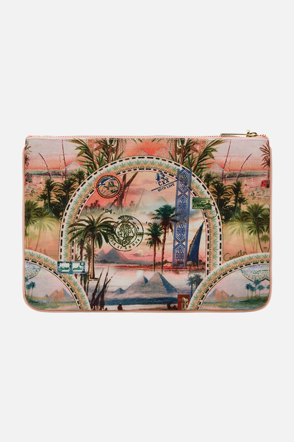 CAMILLA small canvas cluth in Call me in Cairo print.