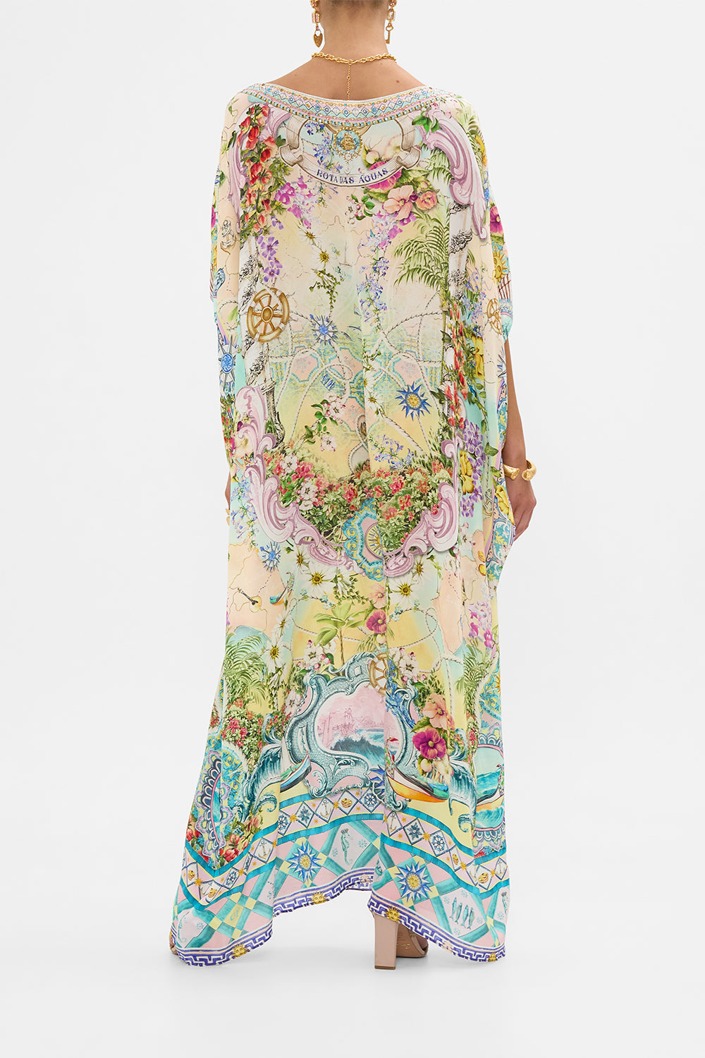 The CAMILLA Round Neck Kaftan in our Just Coasting print.