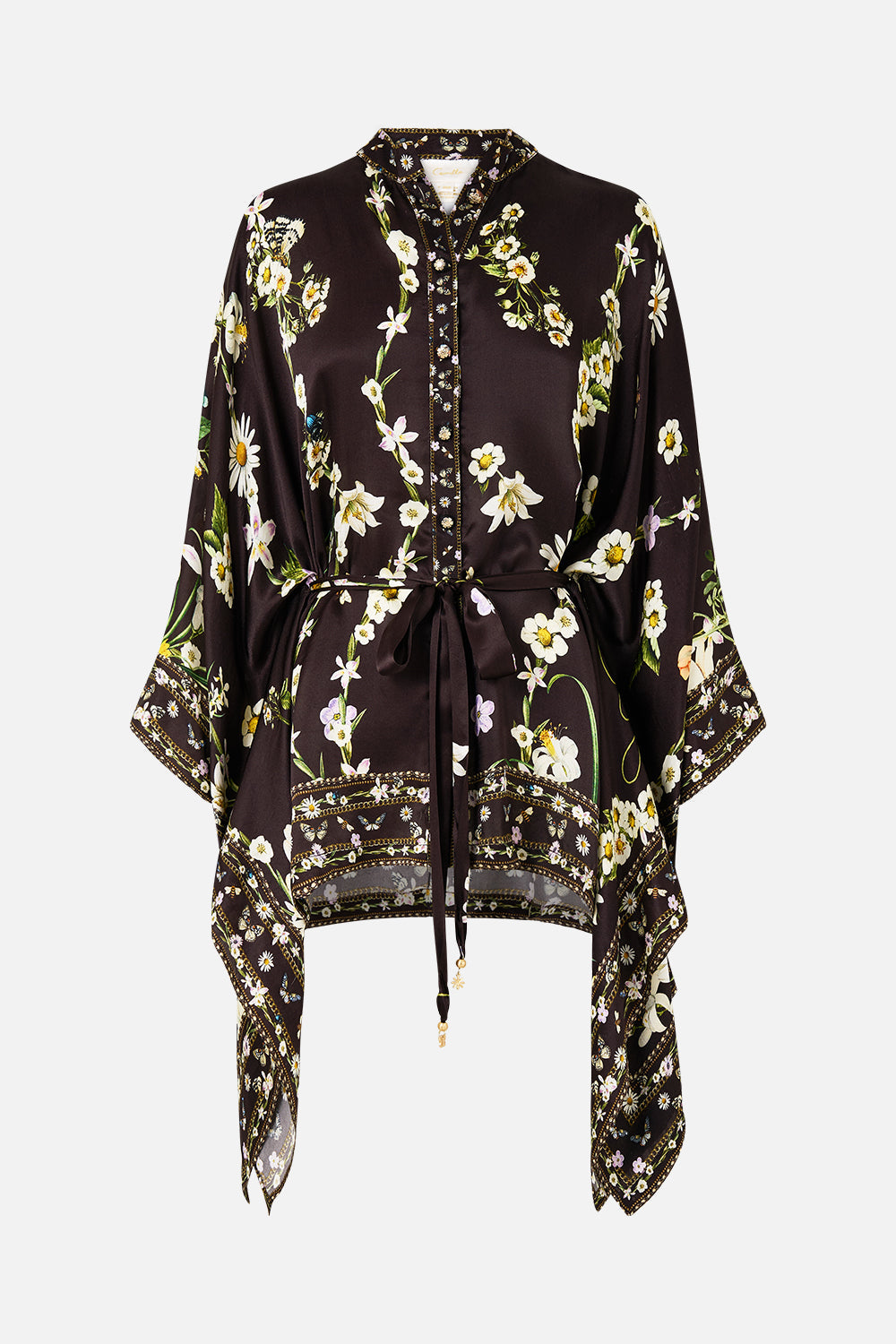 The CAMILLA Button Through Scarf Blouse in our Dish It, Daisy print.