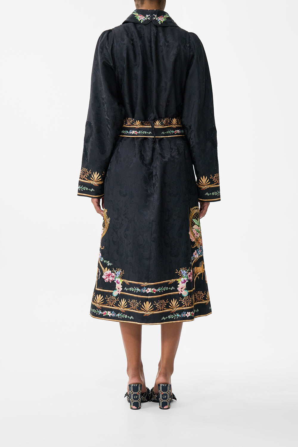 The CAMILLA Coat With Vest Detail in our Noble Endeavours print.