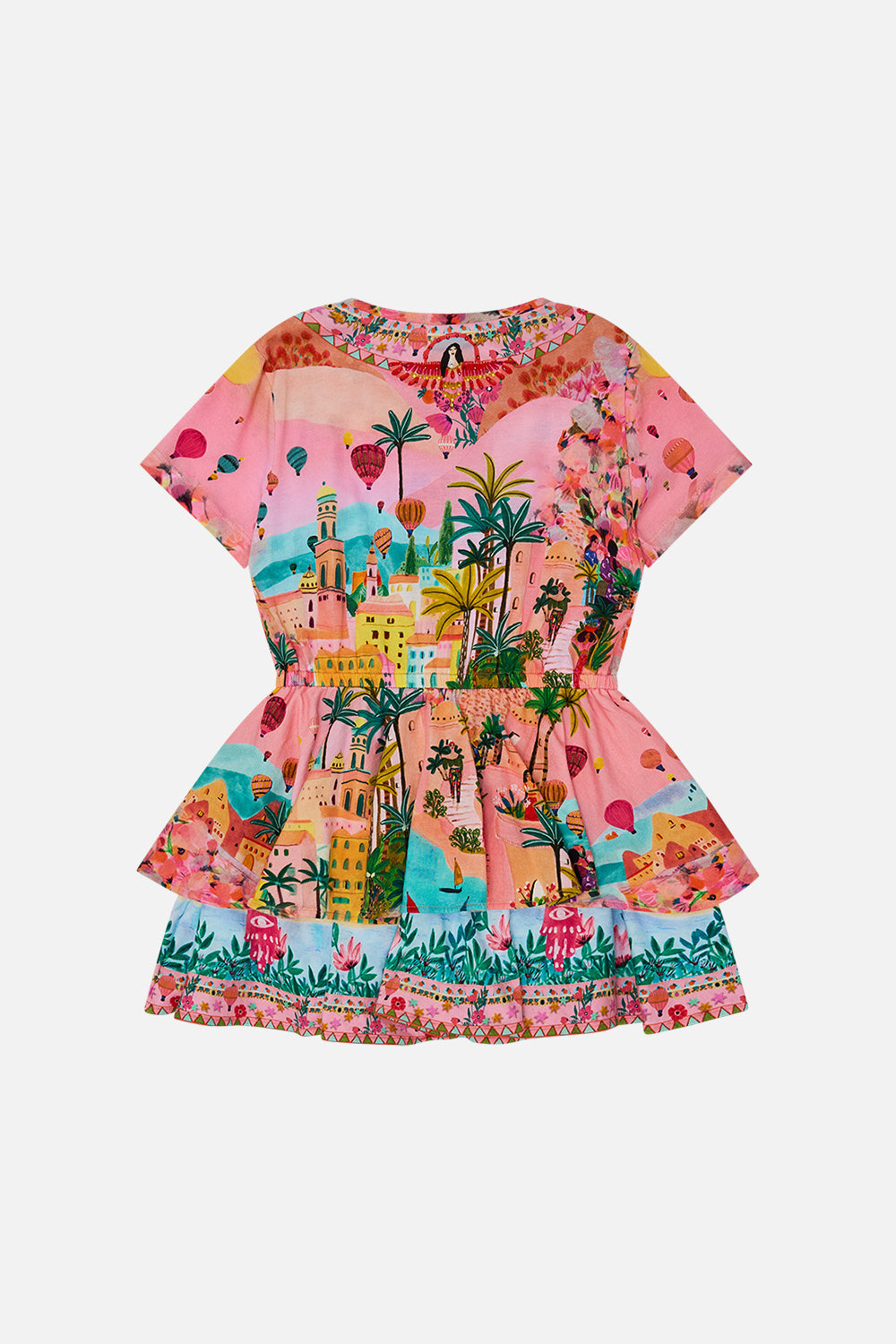 Milla by CAMILLA Kids Short Sleeve T Shirt Dress 4-10 in Sister Sunset print.