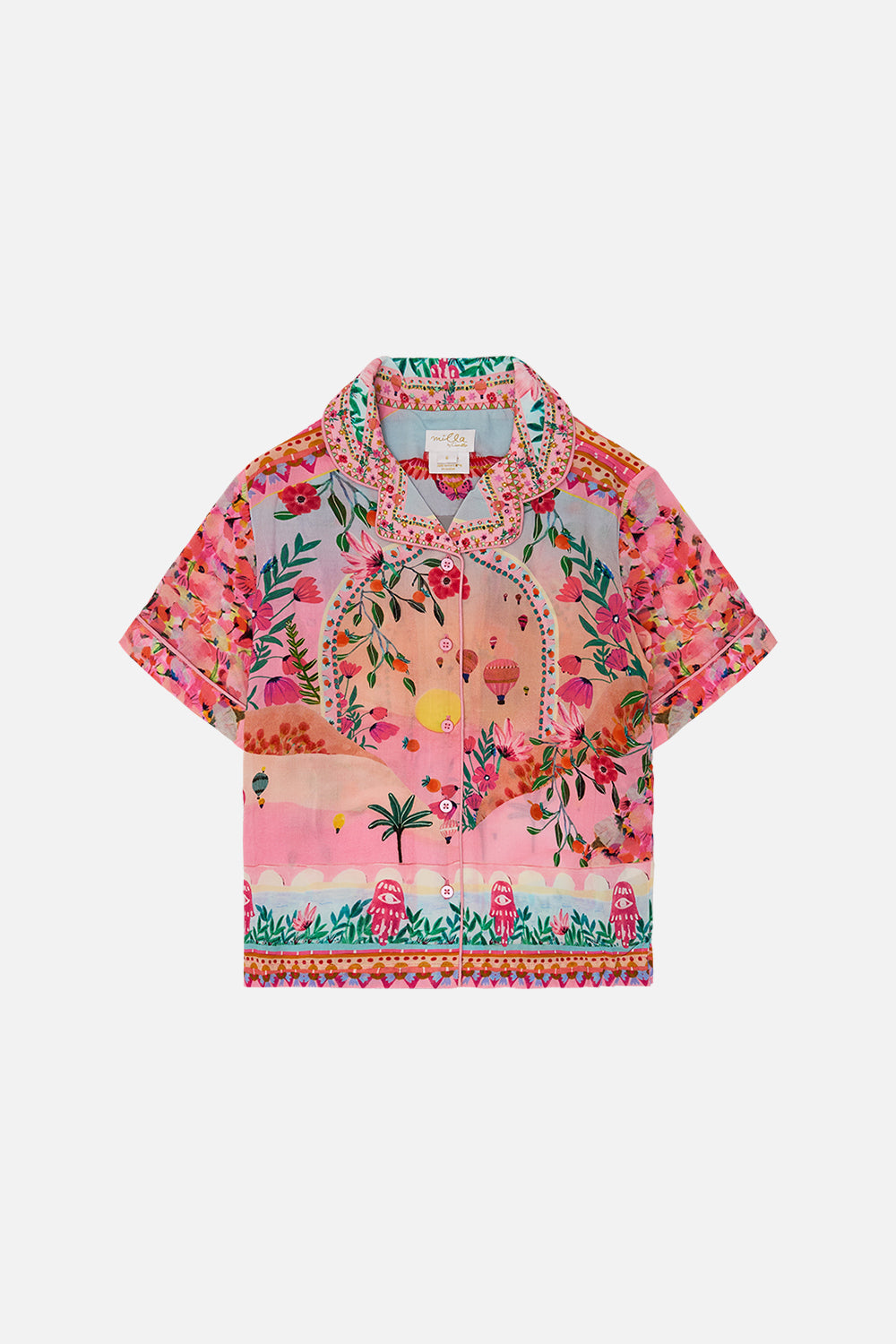 Milla by CAMILLA Kids Short Sleeve Shirt 4-10 in Sister Sunset print.
