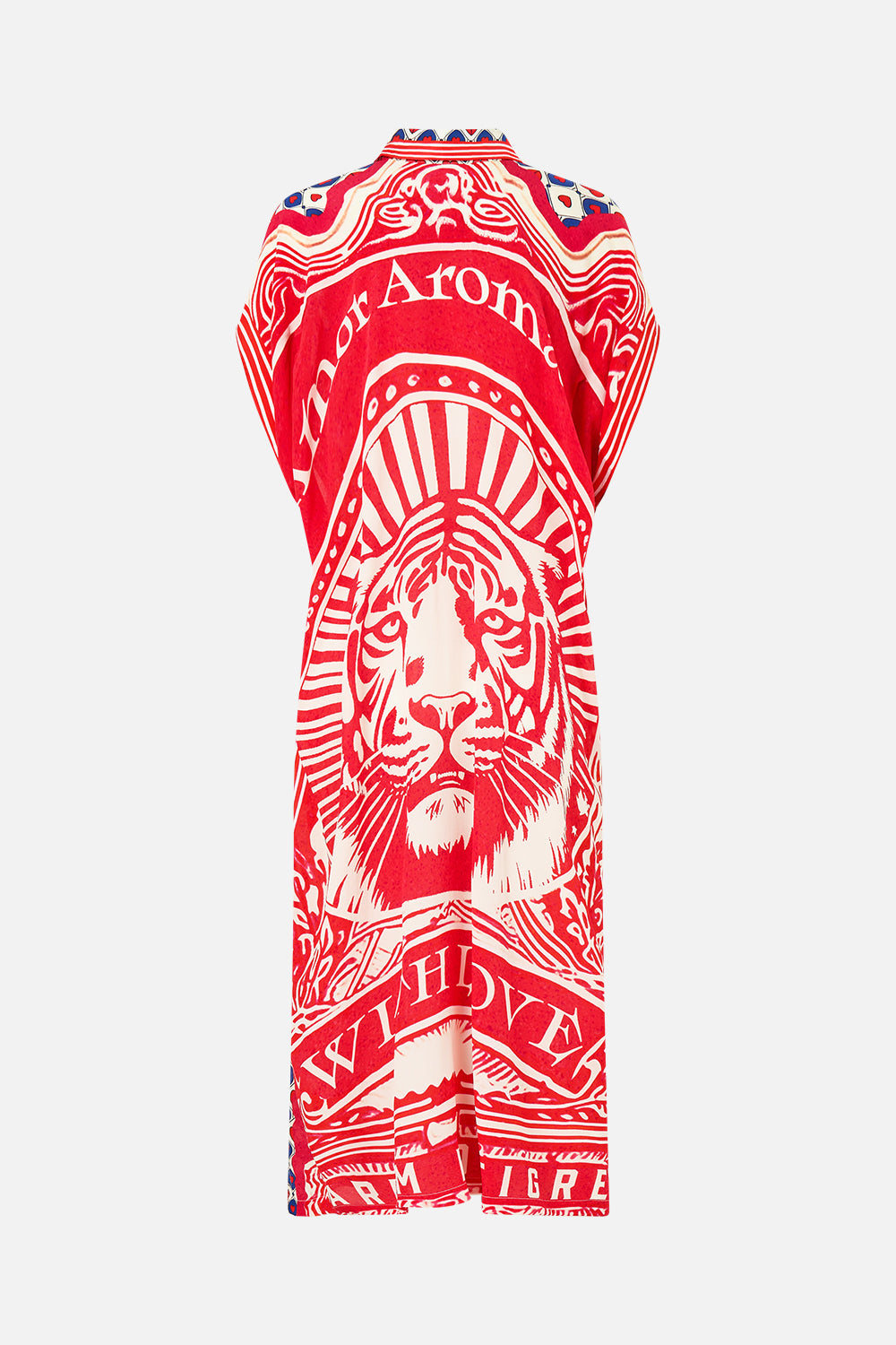 The CAMILLA Sleeveless Shirtdress in our Rinse & Roar print.