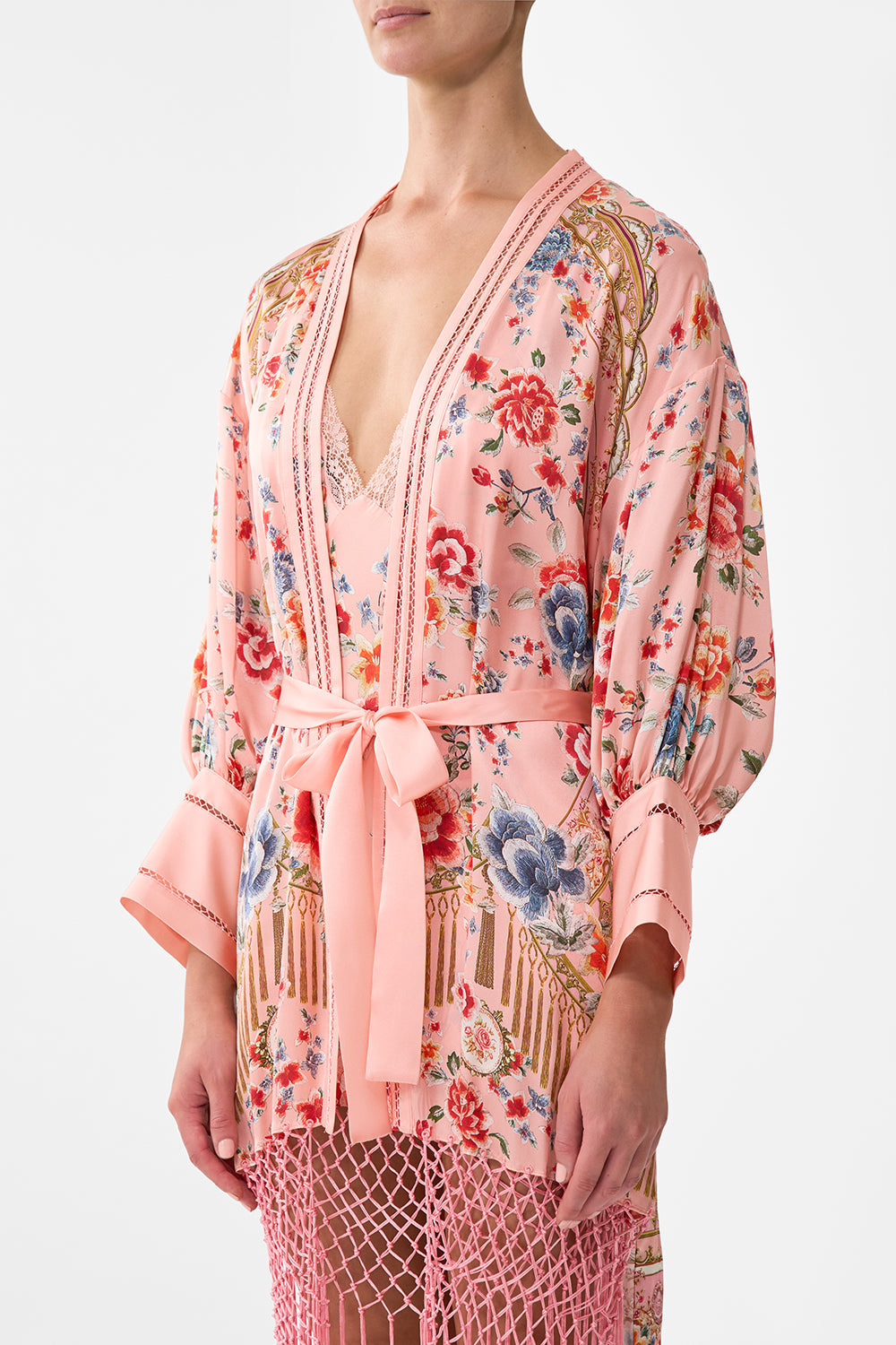 The CAMILLA High Low Hem Layer With Cuff in our Majestic Milla print.