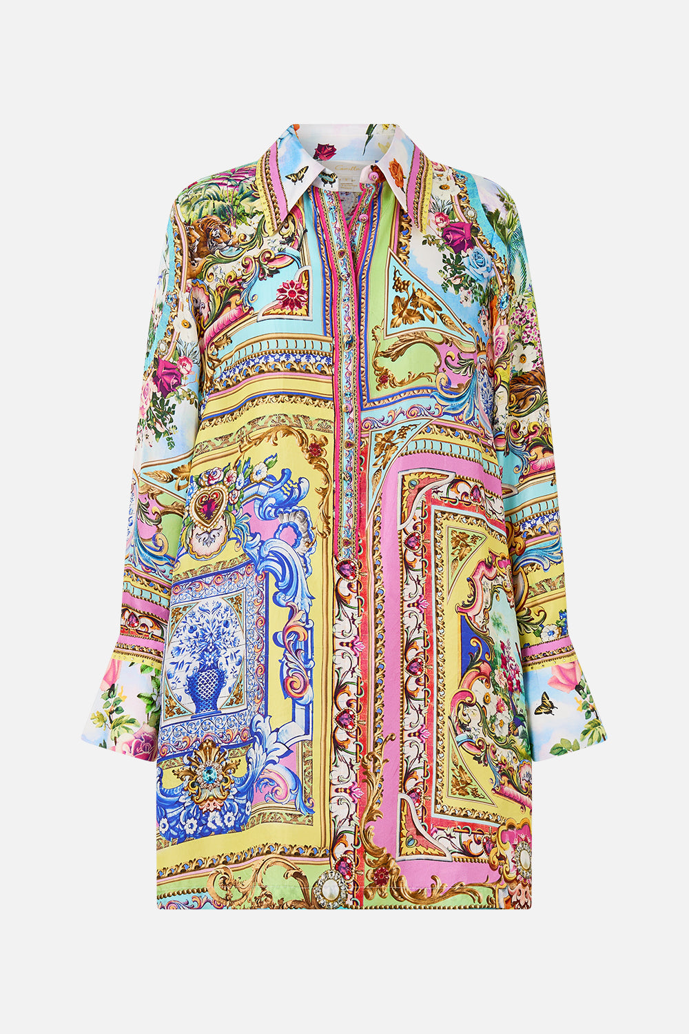 The CAMILLA Mini Shirt Dress in our Spirit Of Santa Maria print.