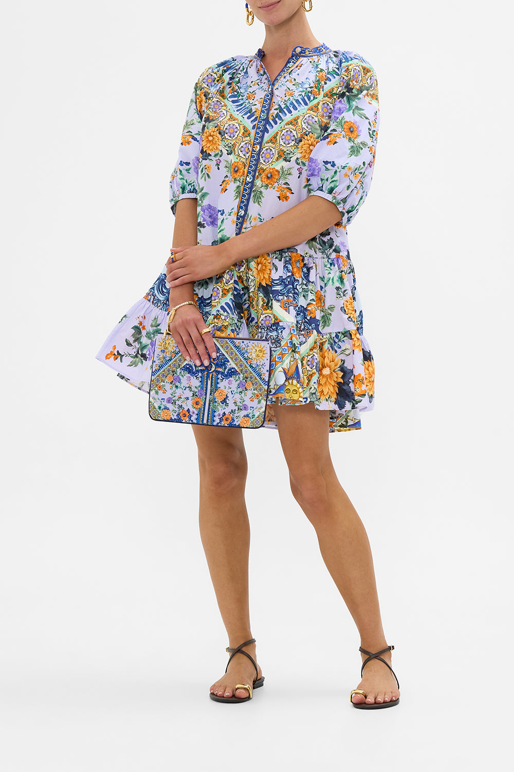 The CAMILLA Small Canvas Clutch in our Luscious In Lisbon print.