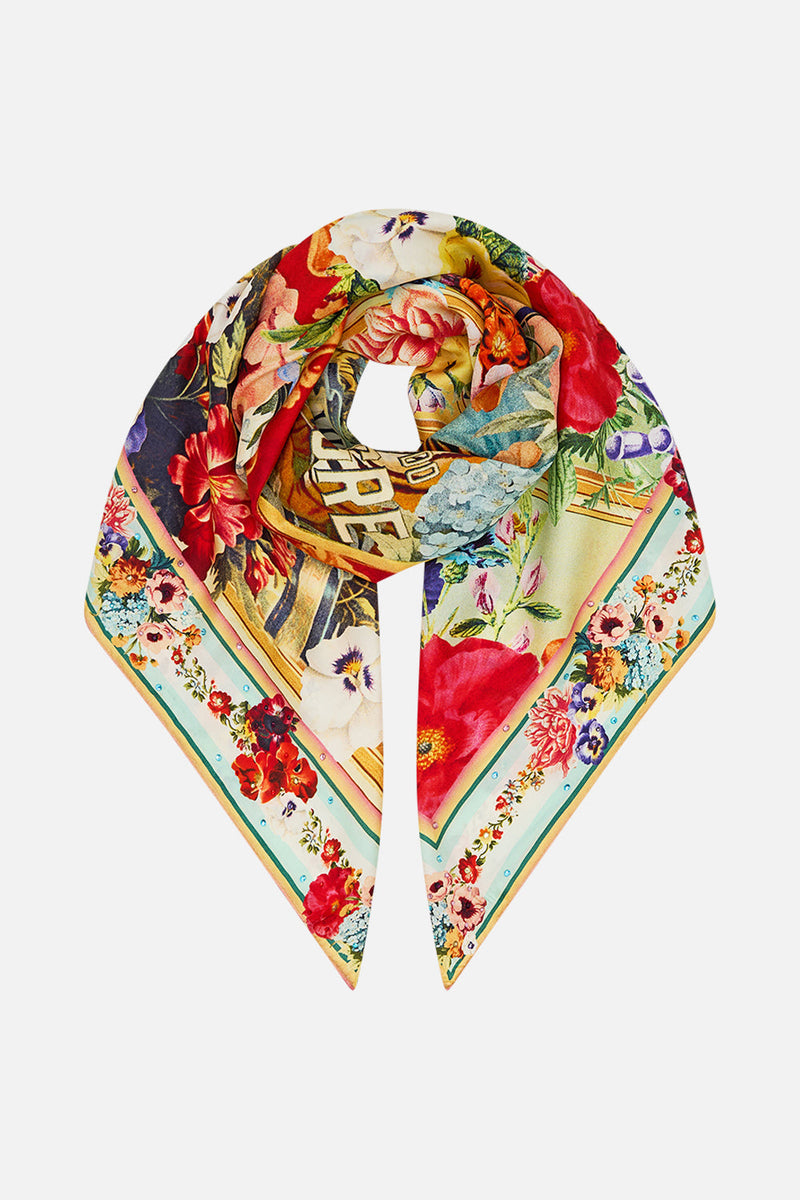 LARGE CRYSTALLED SILK SQUARE SCARF ANIMAL ALCHEMY main image 1