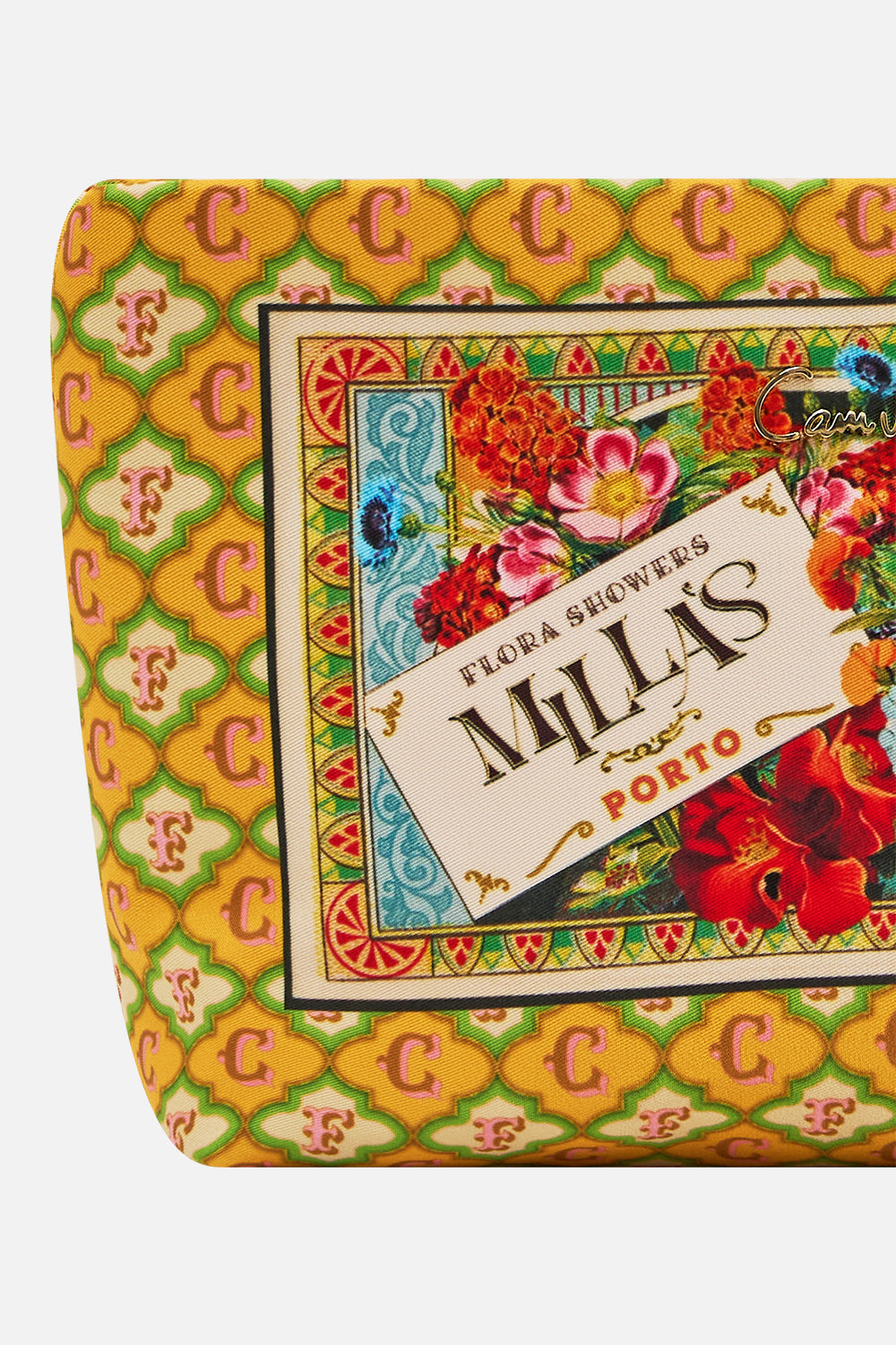 The CAMILLA Small Makeup Clutch in our Aromatic Amor print.