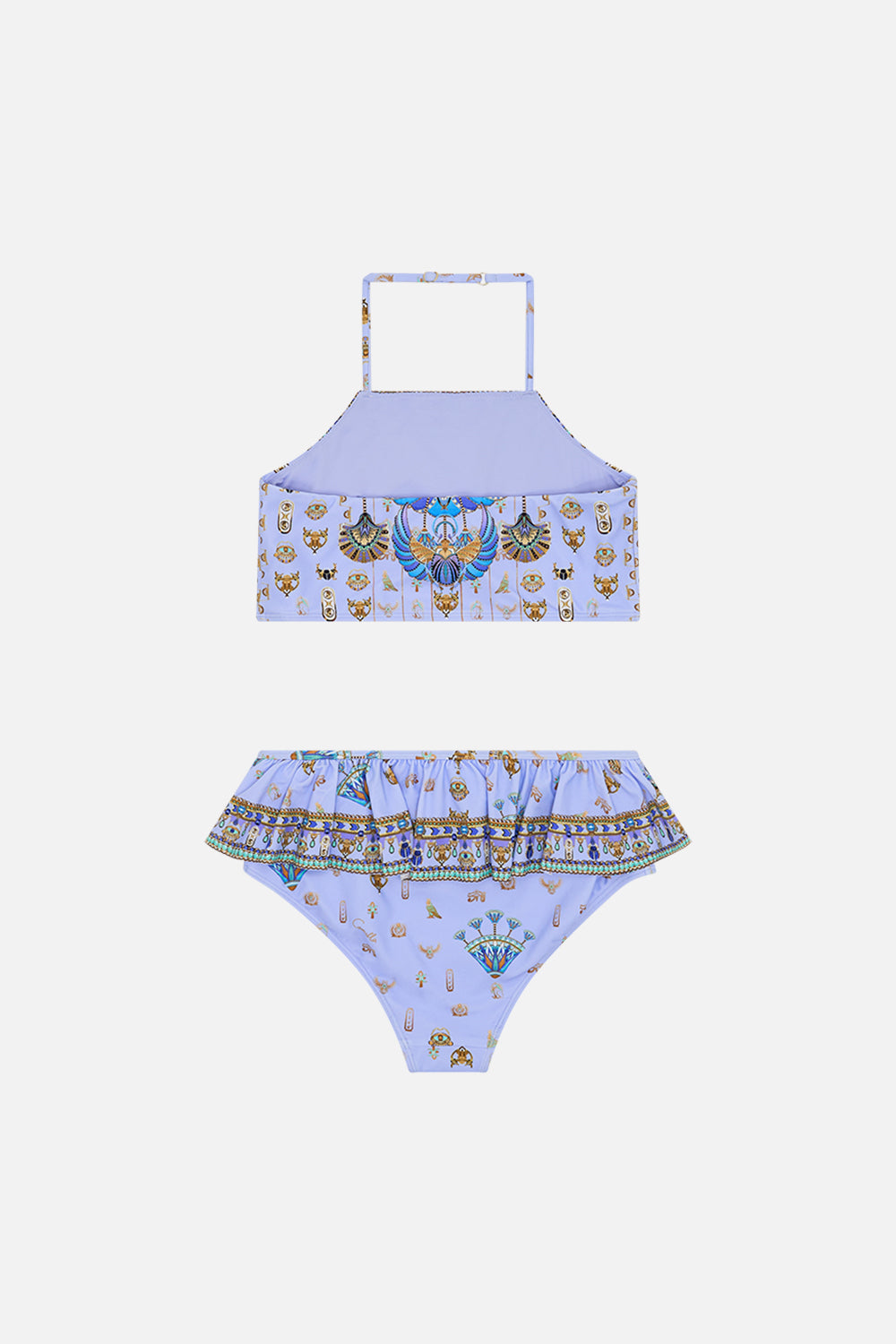KIDS HALTER CROP WITH FRILL BOTTOM BIKINI 12-14 UNDER SCARAB SKIES