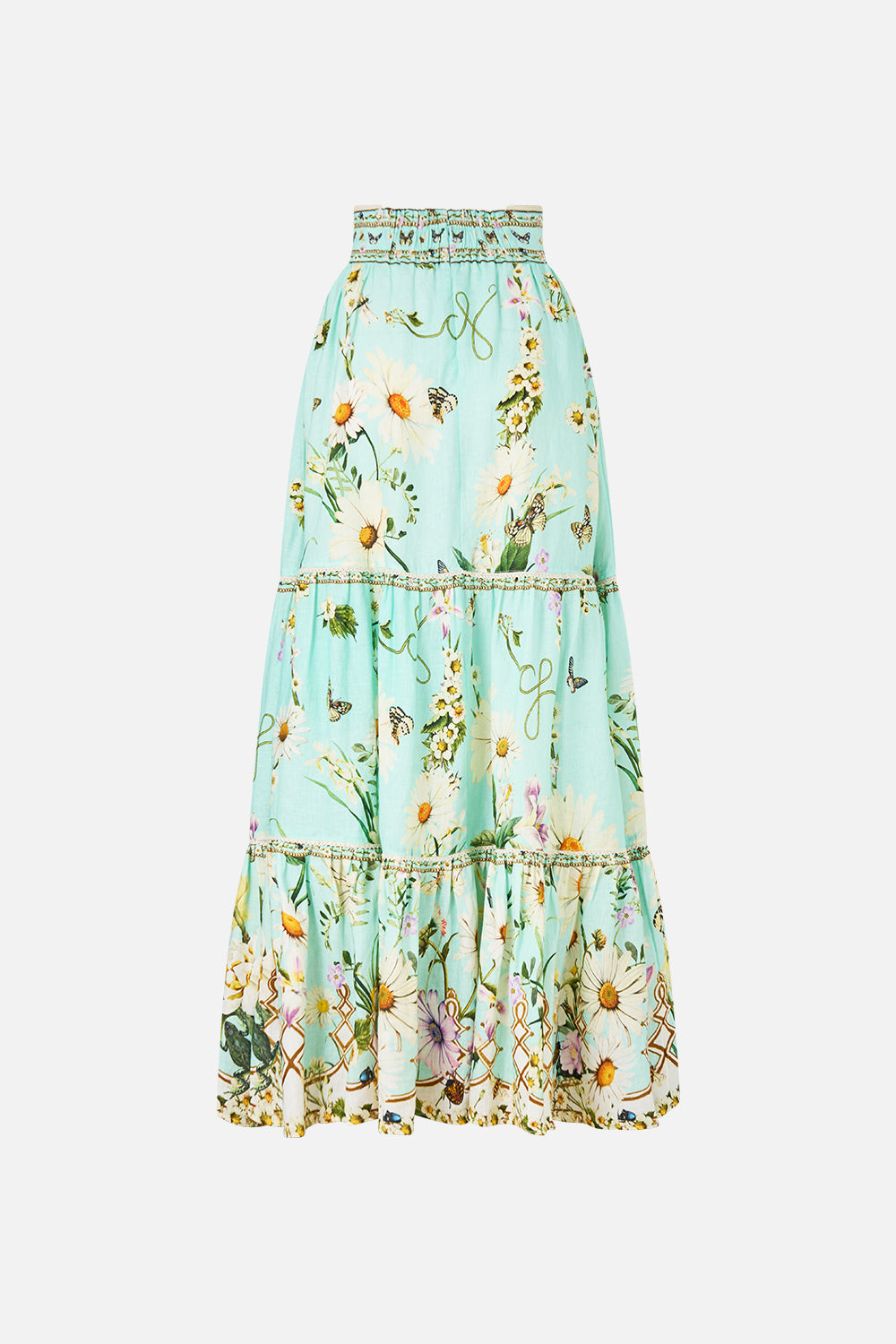 The CAMILLA High Waisted Tiered Skirt in our Floral Freefall print.