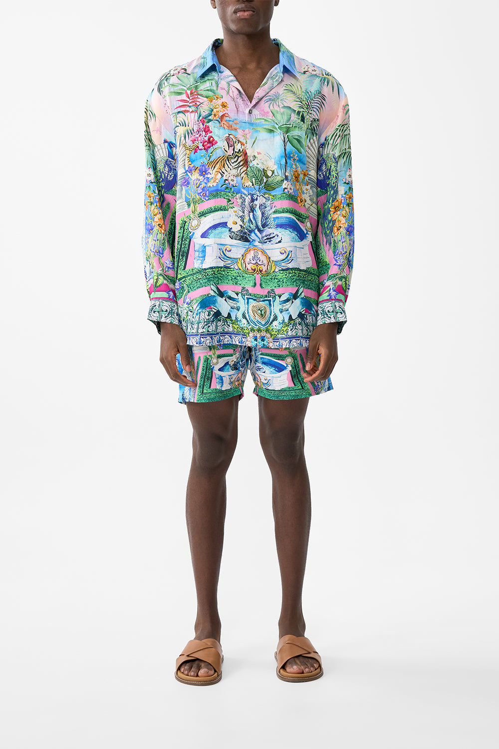 The CAMILLA Long Sleeve Oversized Shirt in our Spirit Of Santa Maria print.