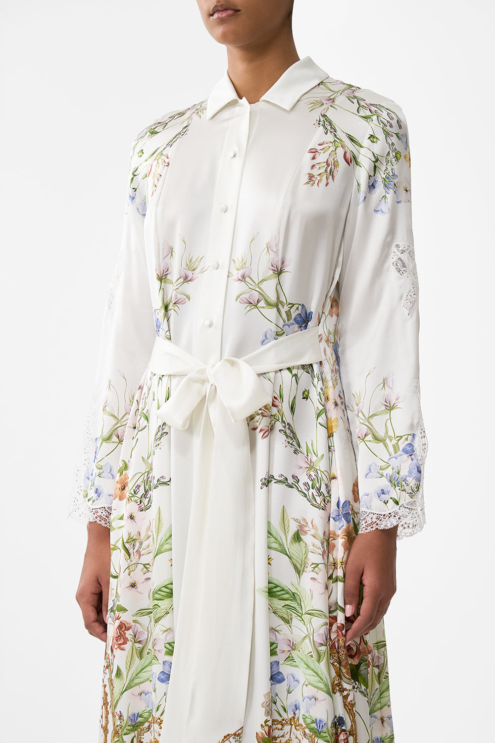 The CAMILLA Printed Trench in our Dressing Room Drama print.