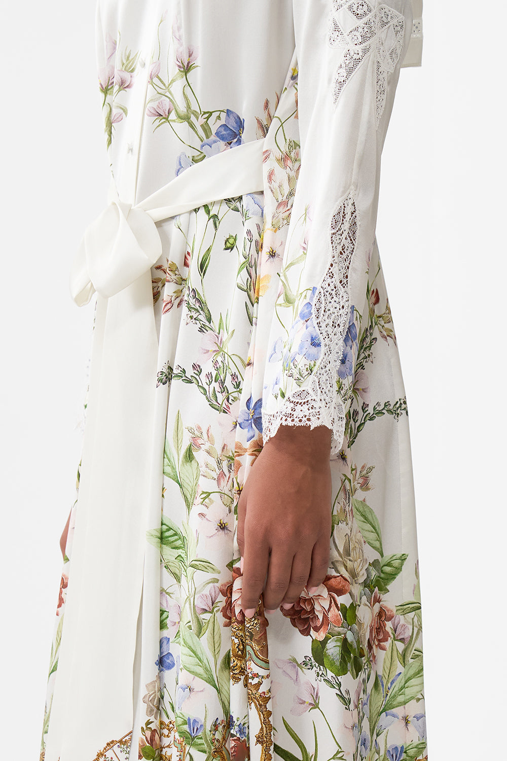 The CAMILLA Printed Trench in our Dressing Room Drama print.