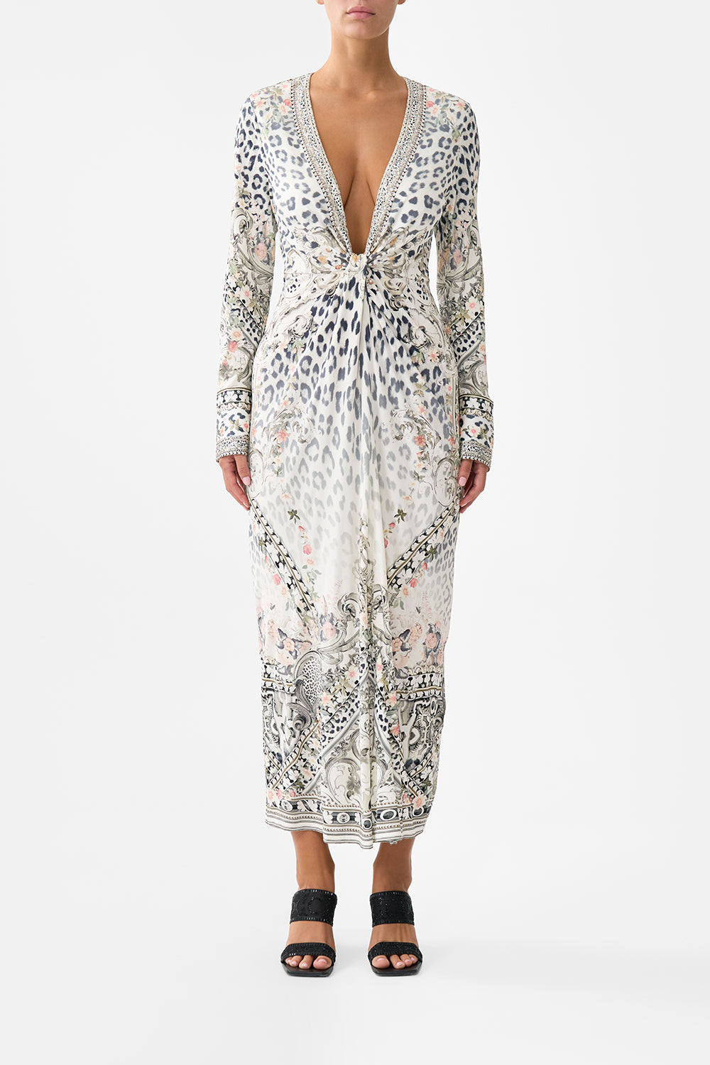 twist front jersey maxi dress The Marble Heaven Long V Neck Palm Springs RTW