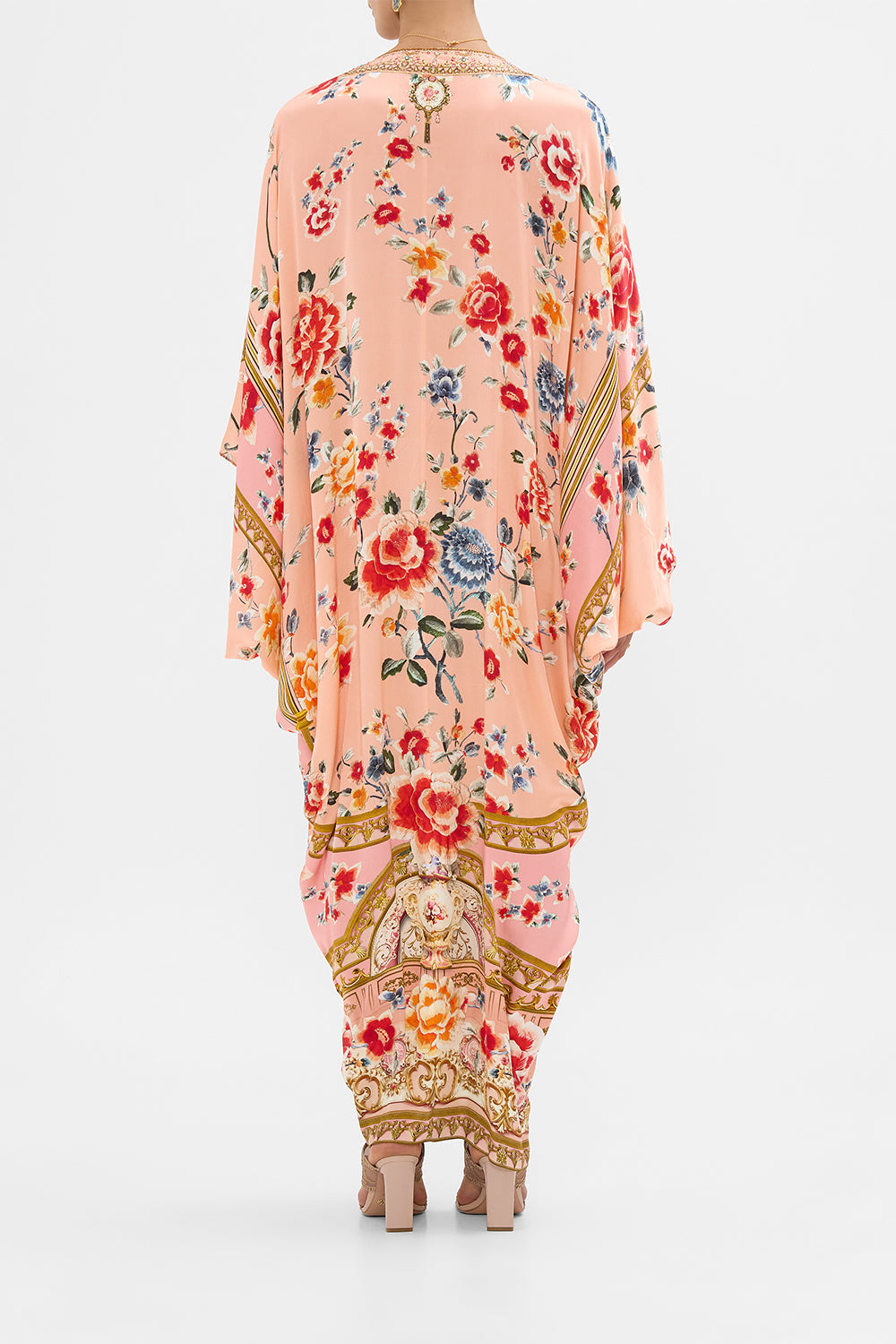 The CAMILLA Button Front T-Shape Kaftan in our Majestic Milla print.