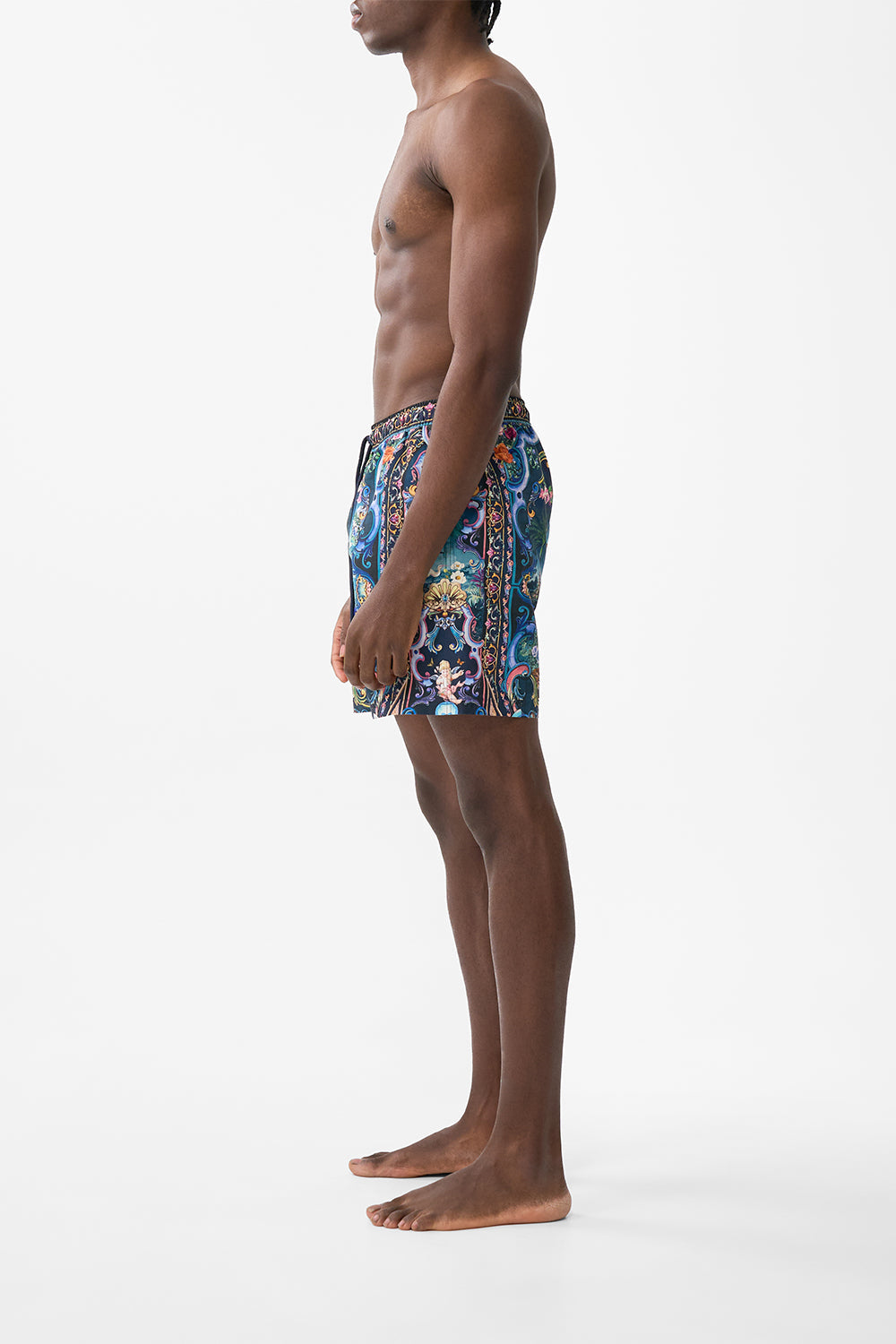 The CAMILLA Mid Length Boardshort With Elastic Waist in our Basked In Baroque print.