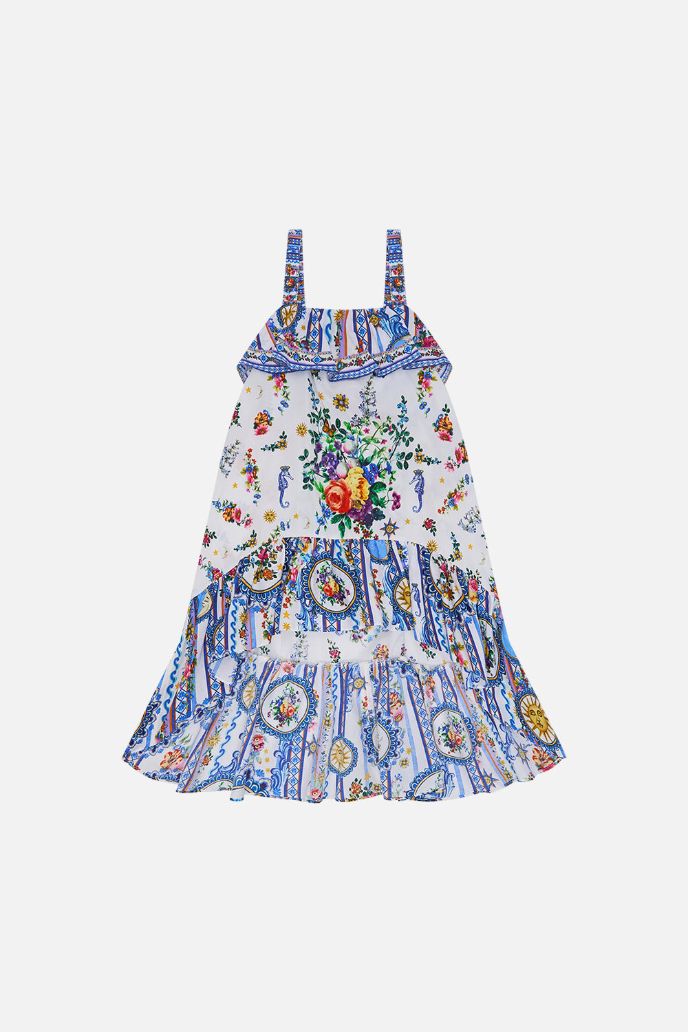 The Tiles Darls Kids Tiered High Low Dress With Frill 4-10