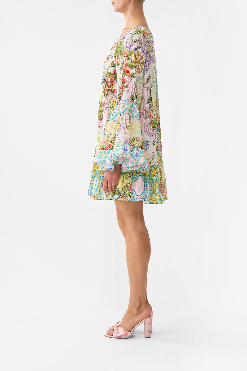 The CAMILLA A Line Frill Dress in our Just Coasting print.