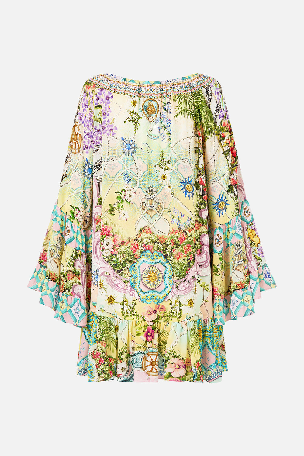 The CAMILLA A Line Frill Dress in our Just Coasting print.