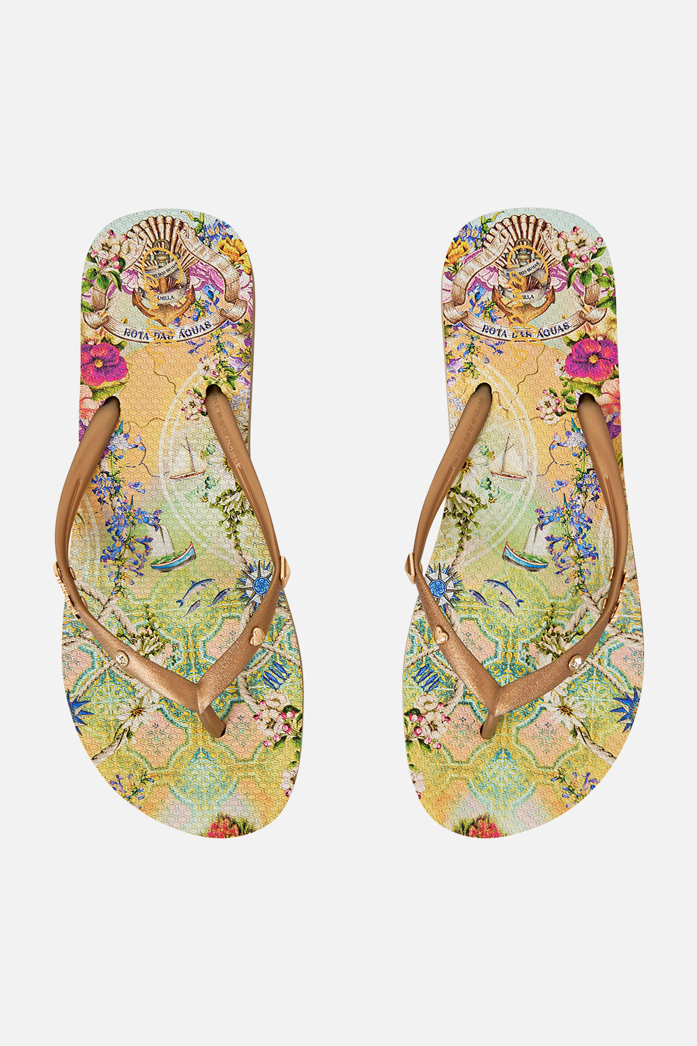 The CAMILLA Thongs in our Just Coasting print.