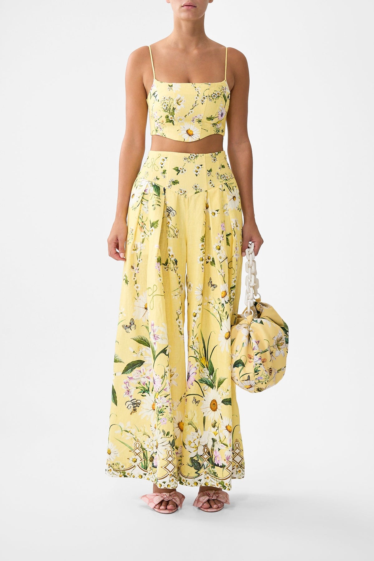 The CAMILLA Oversized Clutch With Chain in our Daisy Chains print.