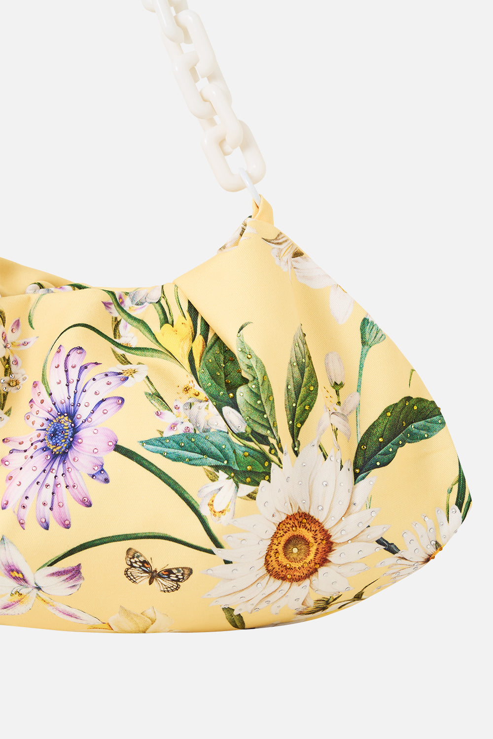 The CAMILLA Oversized Clutch With Chain in our Daisy Chains print.