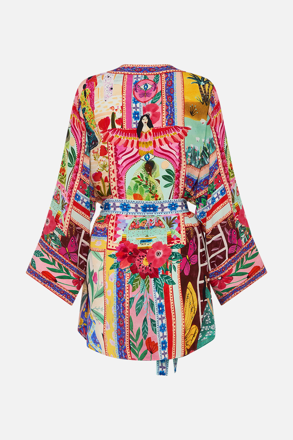 CAMILLA Short Kimono Wrap Roeqiyas Realm print.