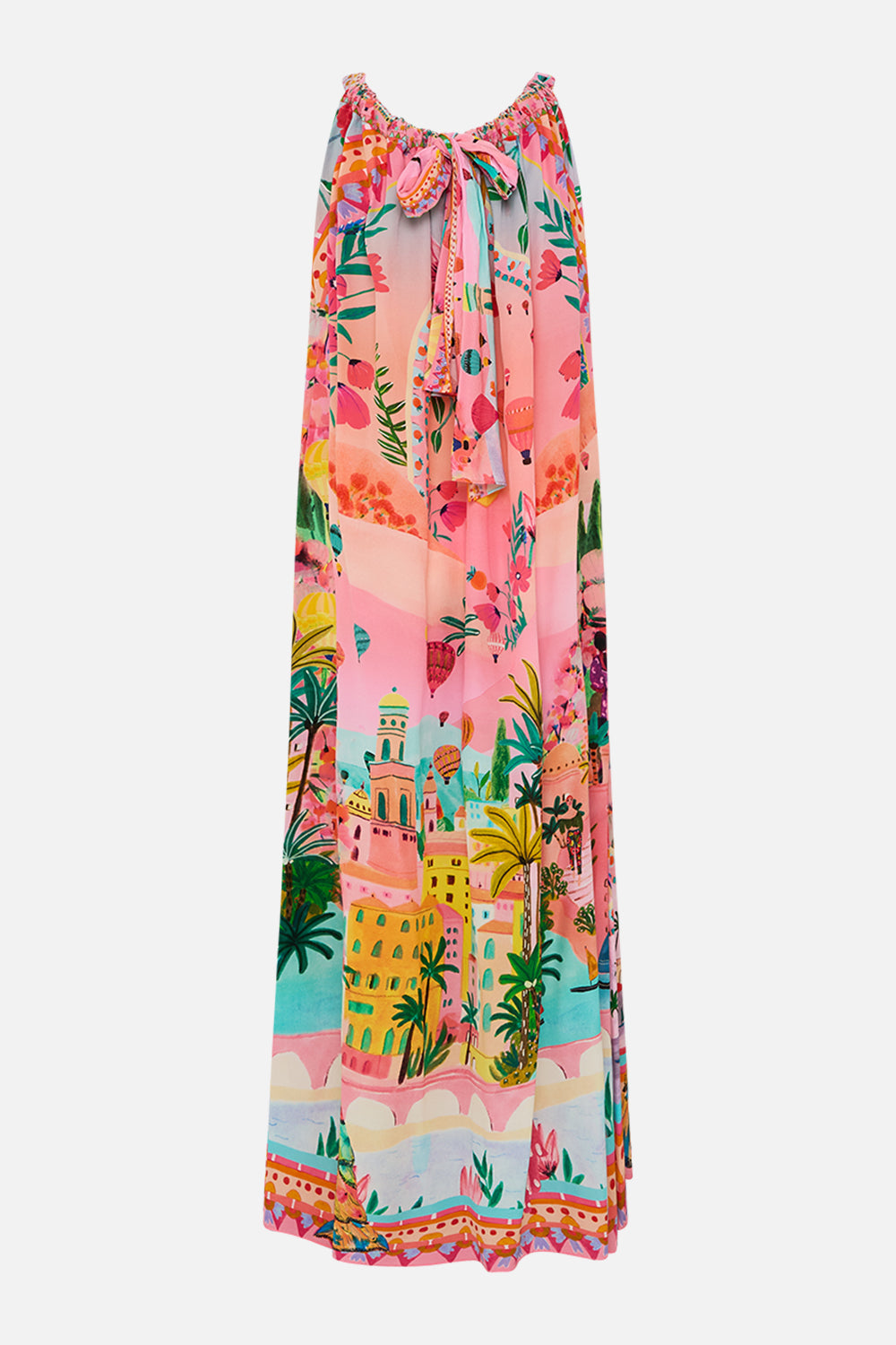 CAMILLA drawstring dress in Sister Sunset print