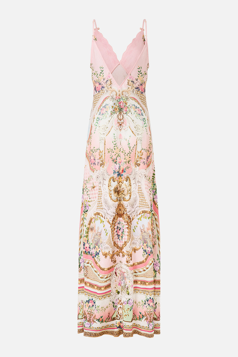 V NECK FULL LENGTH BIAS SLIP DRESS LISBON LULLABY