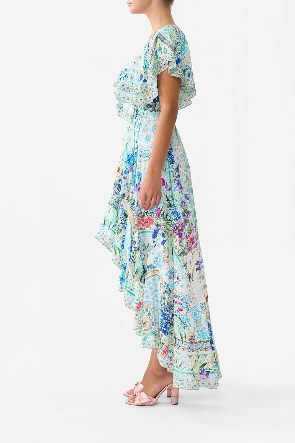 FRILL SLEEVE LONG DRESS SUNRISE IN SINTRA