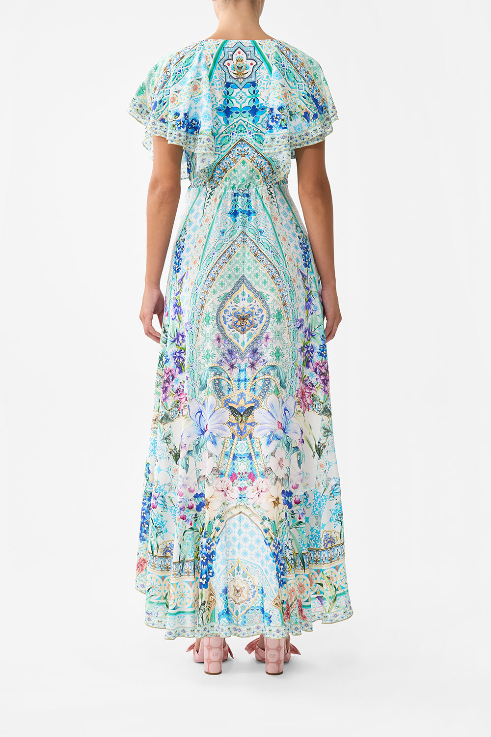 FRILL SLEEVE LONG DRESS SUNRISE IN SINTRA