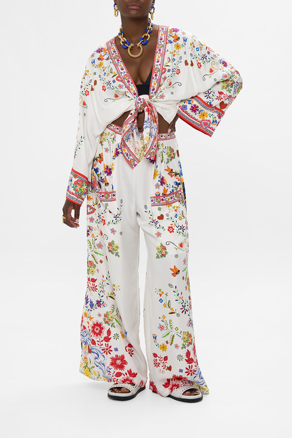 WIDE LEG TROUSER WITH FRONT POCKETS FAITH, LUCK & JUSTICE