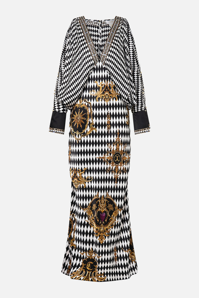 Camilla Deep Cowl Plunge Dress in Heirloom Empire main image 1