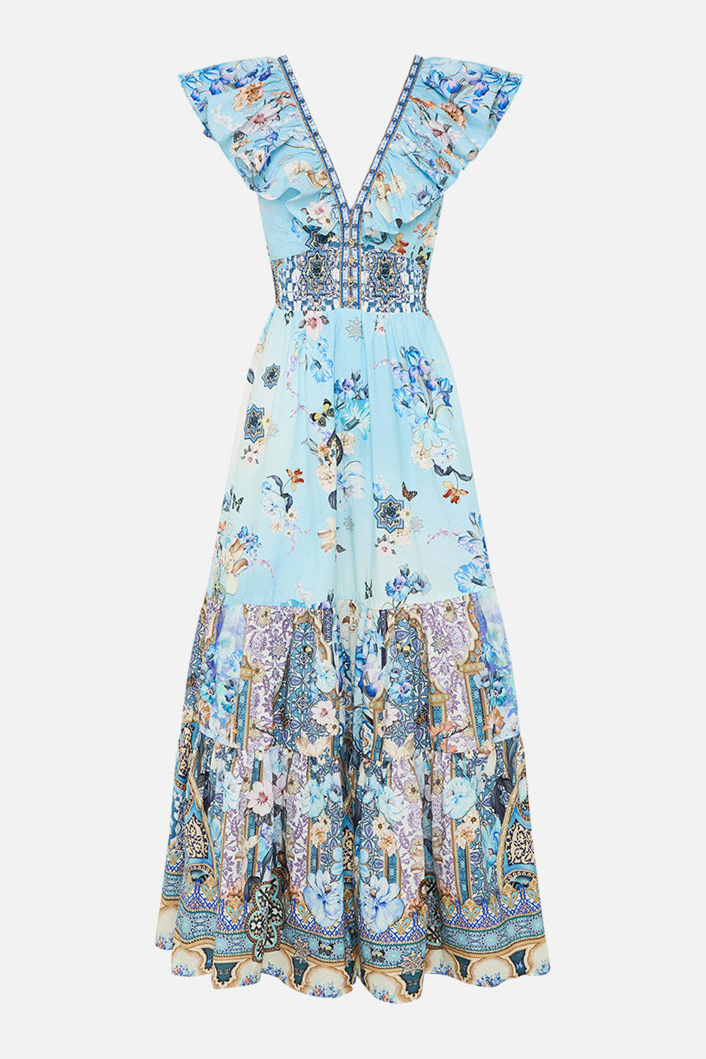 TIERED DRESS WITH NECK FRILL AL MANIAL PALACE MEMOIRS