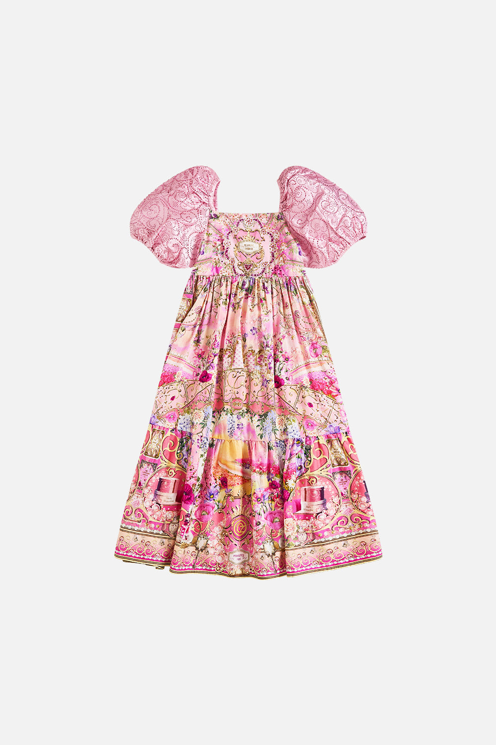 KIDS MIDI DRESS WITH PUFF SLEEVE 4-10 TOTALLY OZMOPOLITAN