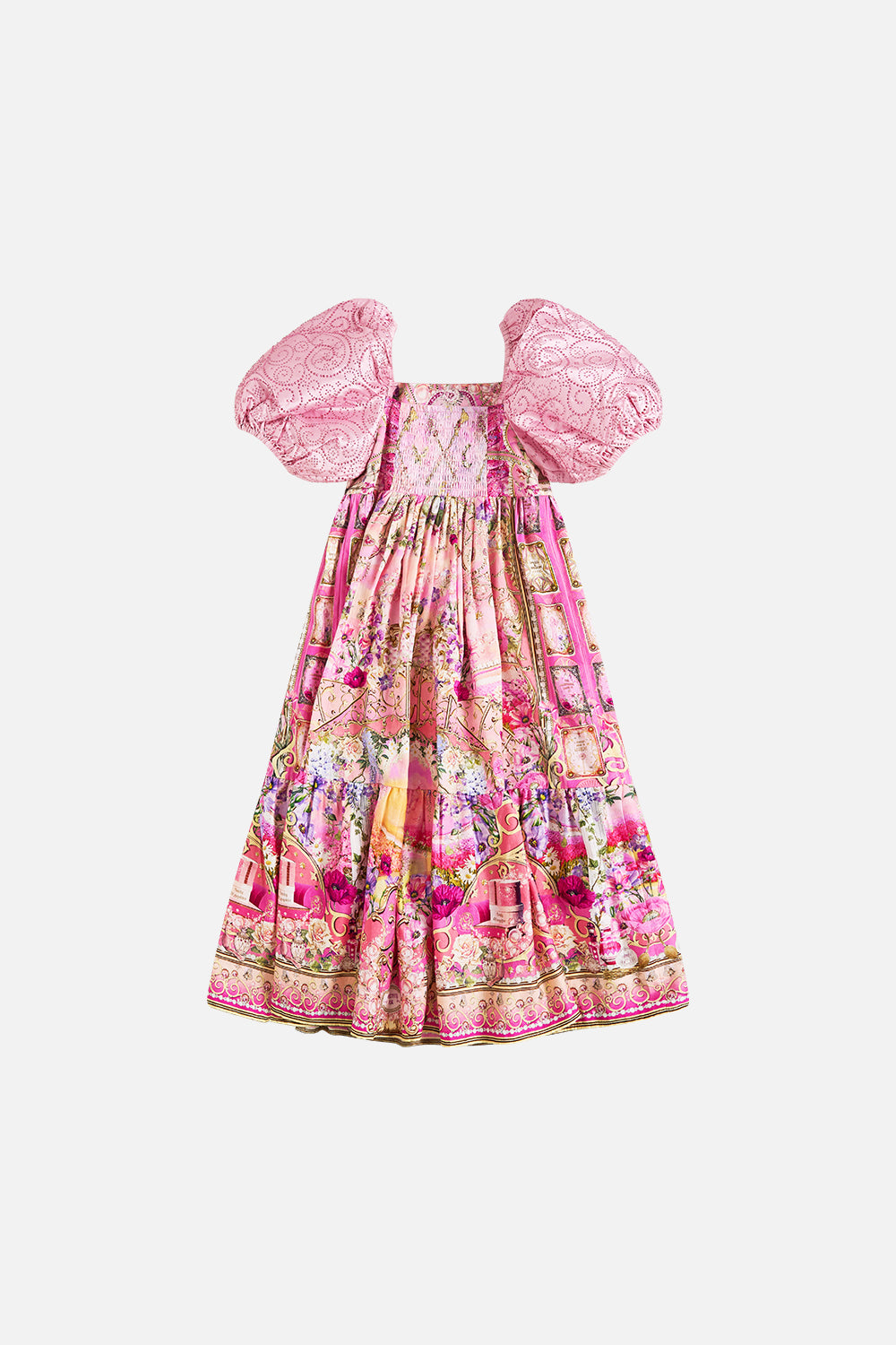 KIDS MIDI DRESS WITH PUFF SLEEVE 4-10 TOTALLY OZMOPOLITAN