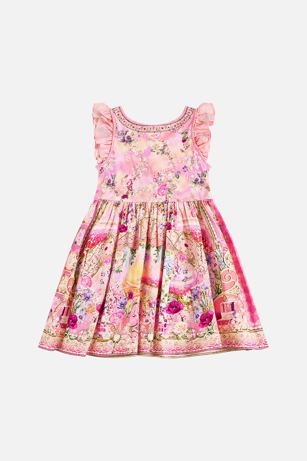 KIDS JERSEY AND WOVEN MINI FRILL DRESS 4-10 TOTALLY OZMOPOLITAN
