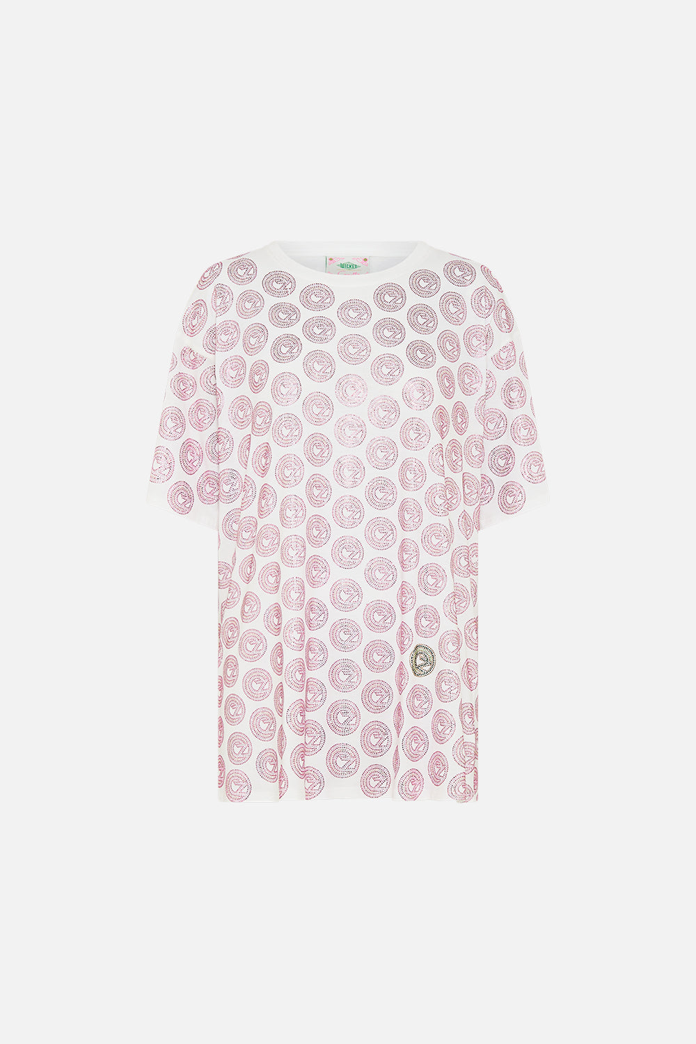 OVERSIZED BAND TEE - WHITE/PINK TOTALLY OZMOPOLITAN