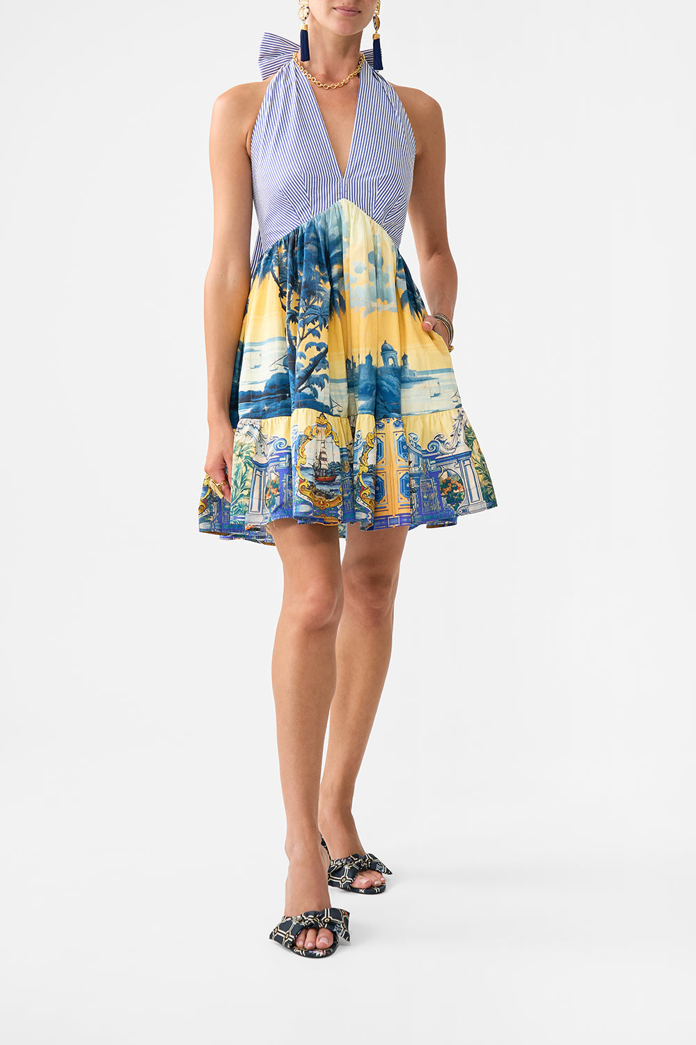 camilla halter dress | Ruffle Hem Short SONG OF Saint Anthony, XXL Blue | SONG OF Saint ANTHONY Color:Dusty Blue B. simplicity 2835 our backless mini dress 2024 Black Homecoming Dresses