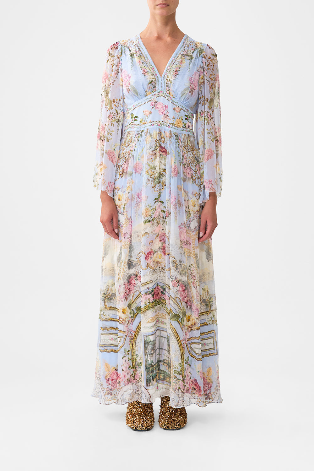 Tiled In Time Flared Sleeve Dress | CAMILLA US