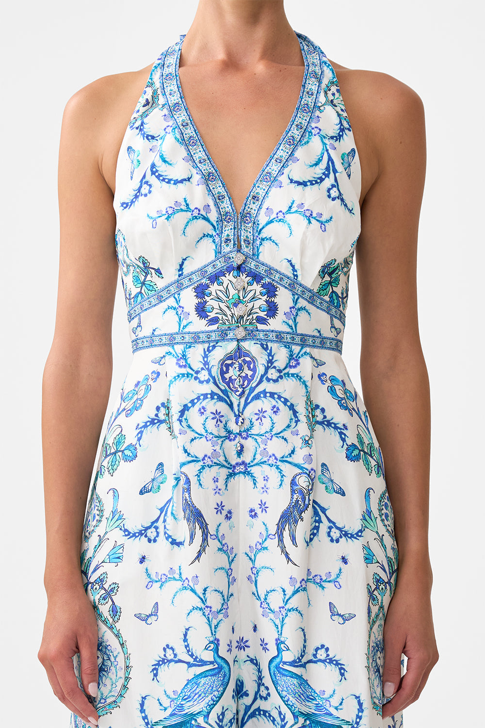 HALTERNECK JUMPSUIT WITH TIE NECK ISNIK LULLABY