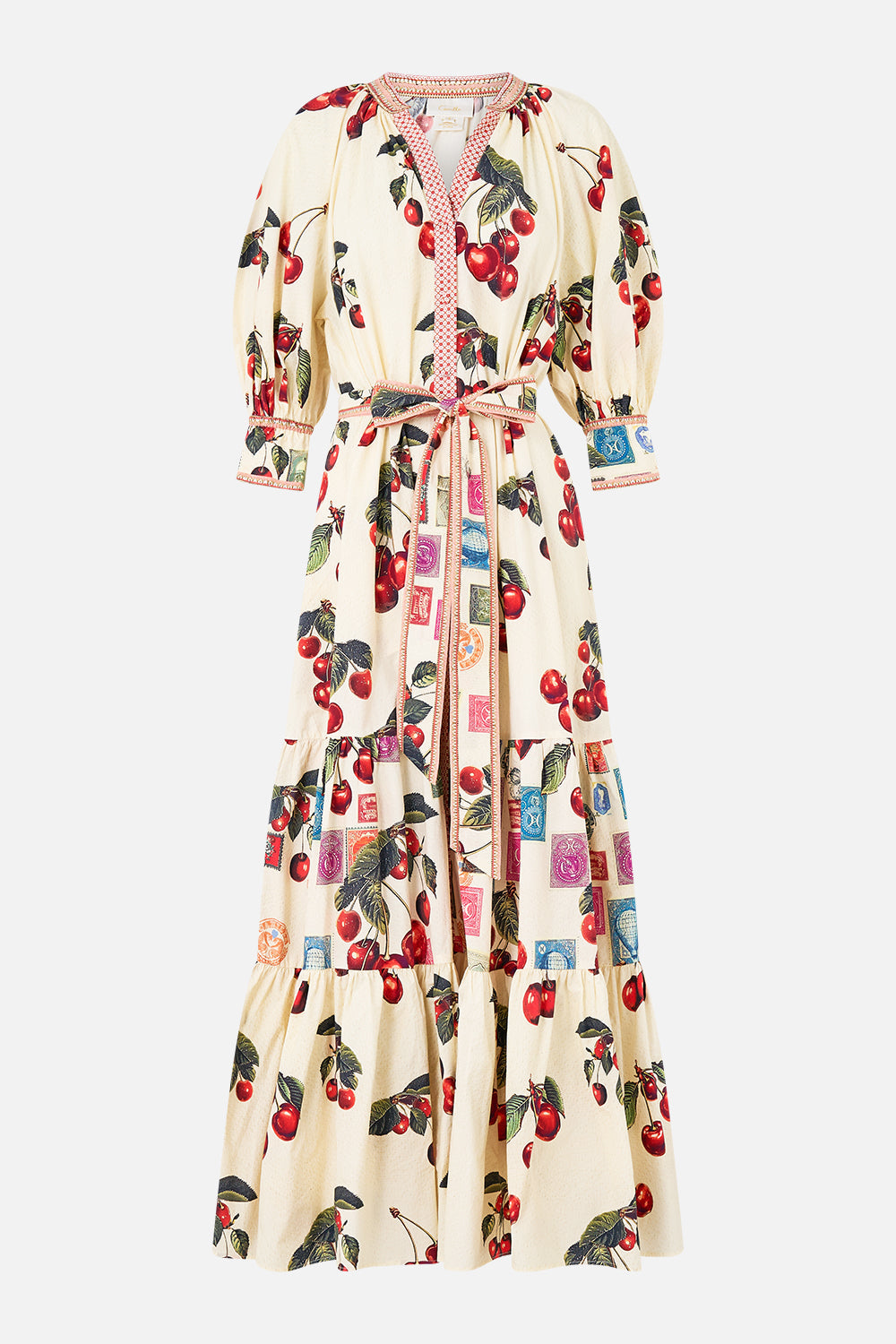 TIERED SHIRT DRESS WITH SHORT SLEEVE NOTES FROM THE ROAD