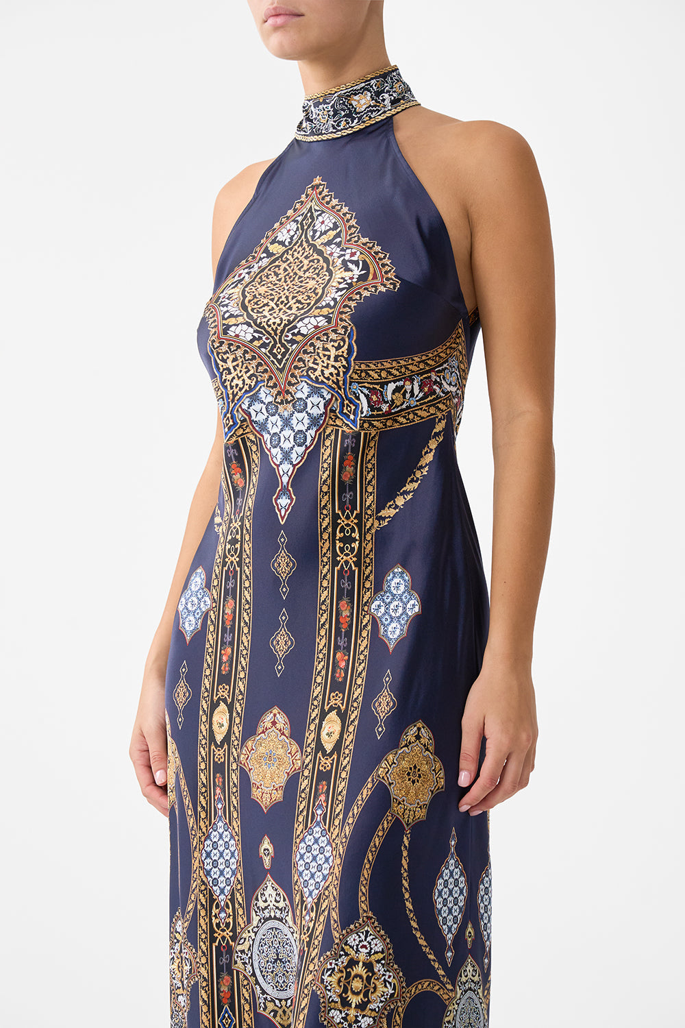 HIGH NECK BIAS DRESS THE IMPERIAL GATE