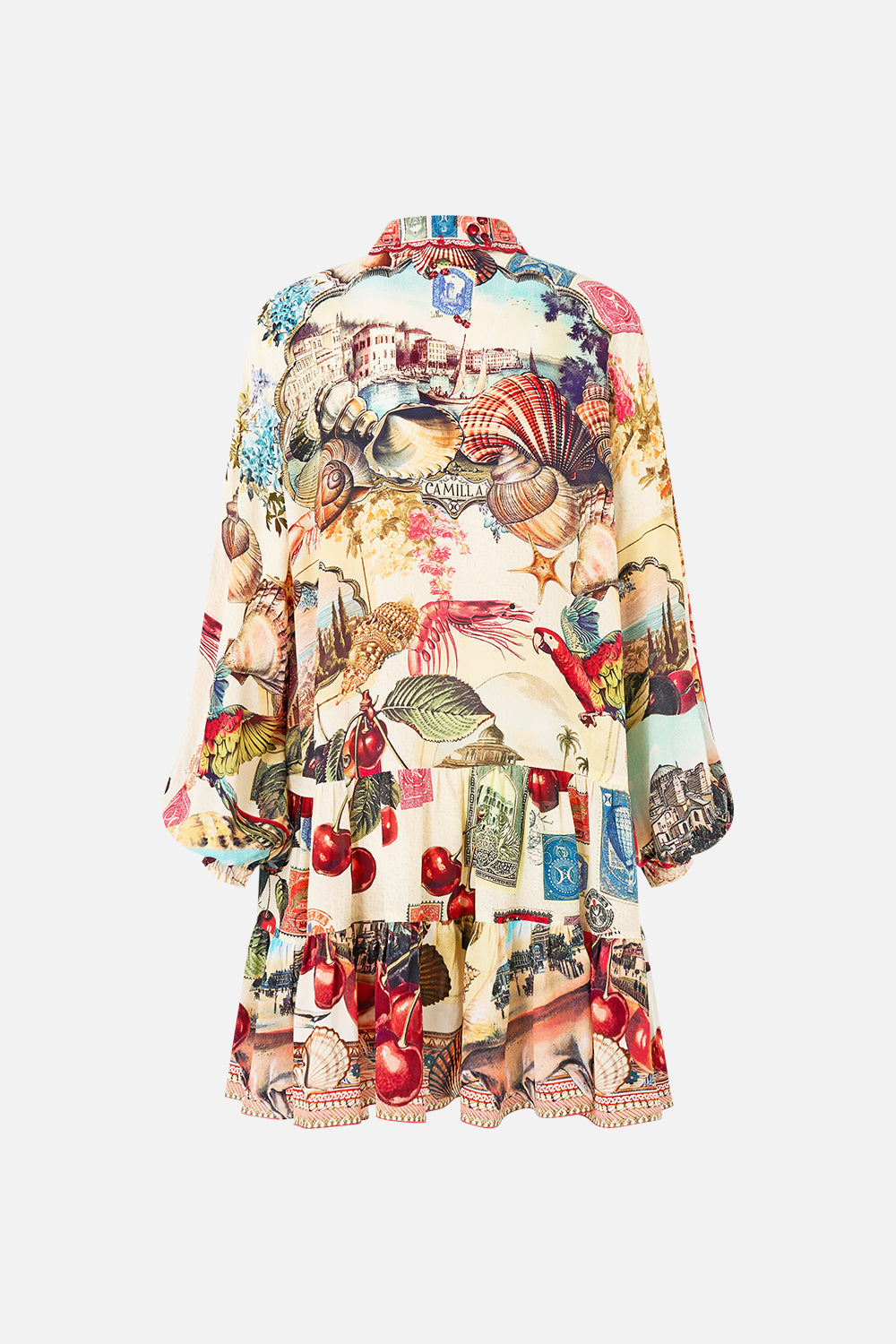 LONG SLEEVE TIERED SHORT DRESS NOTES FROM THE ROAD