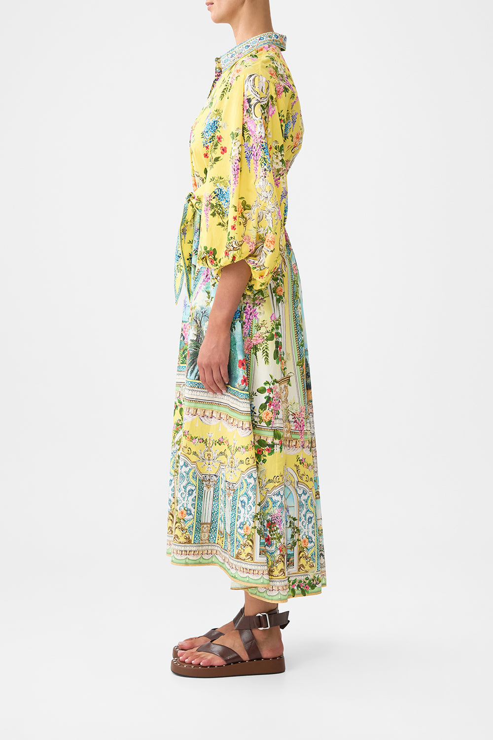 WAIST TIE SHIRT DRESS WITH BUBBLE SLEEVE TALES OF TOPKAPI PALACE