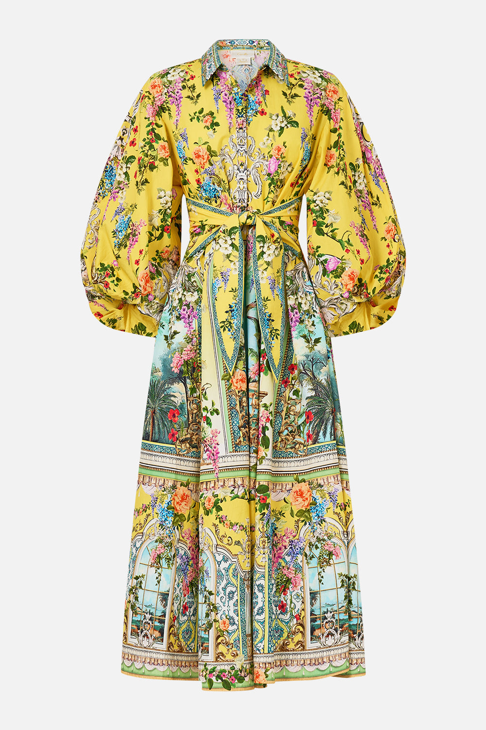 WAIST TIE SHIRT DRESS WITH BUBBLE SLEEVE TALES OF TOPKAPI PALACE