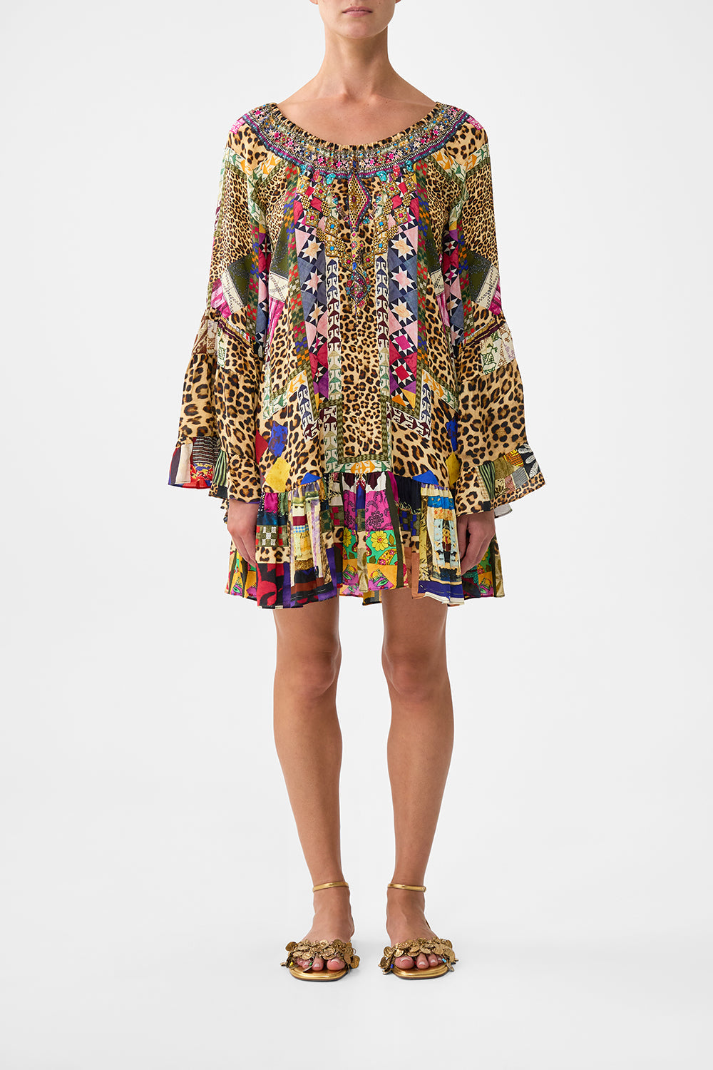Embroidered Ever After A Line Frill Dress